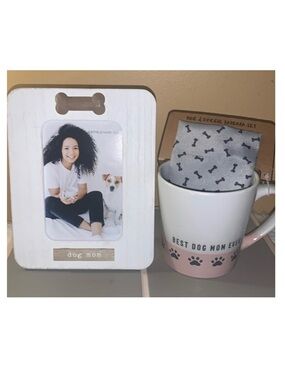 🇺🇸 NEW Best Dog Mom Ever Mug and Frame Set